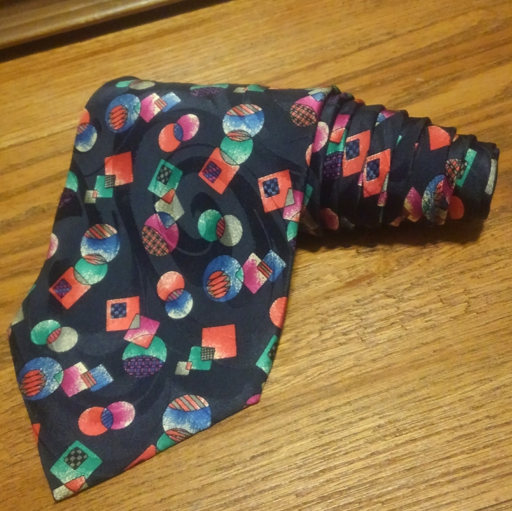 Vintage 👔 Italian Manzoni Tie Necktie Silk Vtg Colorful Made in Italy 80s 90s